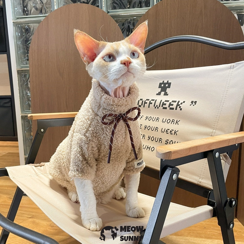 Sphynx Cat Clothes Hairless Cat Warm Fleece Vest Elastic Winter Sweater