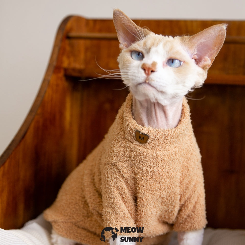 Sphynx Double-Sided Fleece Clothes, Soft Warm Winter Jumpsuit Sweater