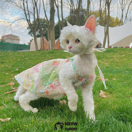 Sphynx Hairless Cat Breathable Spring Autumn Cotton Dress