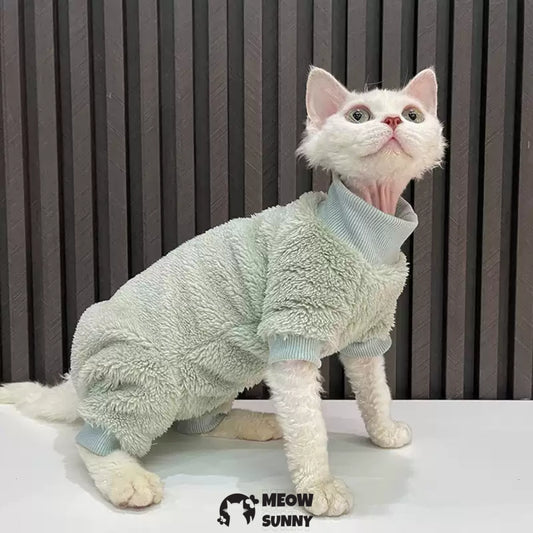 Sphynx Hairless Cats Clothes, Breathable Warm Cats T-Shirt for Winter