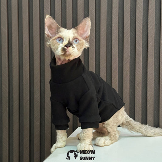 Sphynx Sleeveless Bodysuit Elastic Hairless Cat Black Clothes