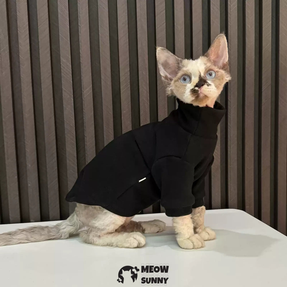 Sphynx Sleeveless Bodysuit Elastic Hairless Cat Black Clothes