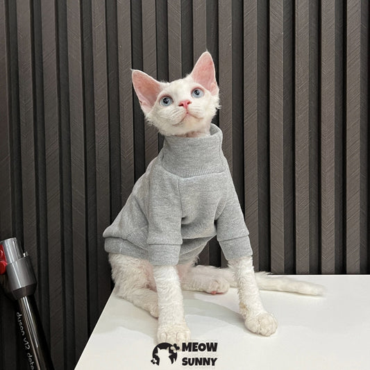Sphynx Sleeveless Bodysuit Elastic Hairless Cat Grey Clothes