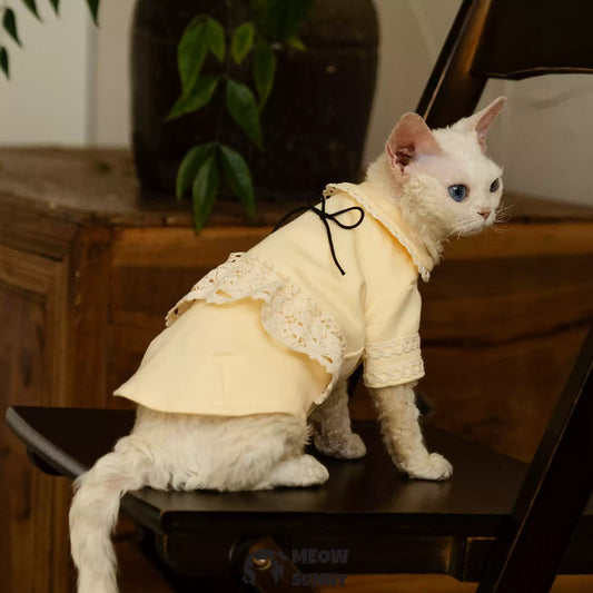 Sphynx Sleeveless Bodysuit Elastic Hairless Cat Yellow Clothes