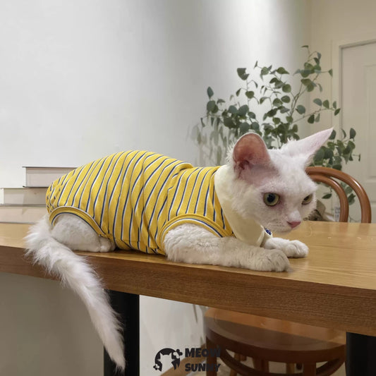 Sphynx Sleeveless Bodysuit Elastic Hairless Cat Yellow Clothes