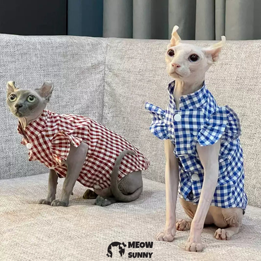 Sphynx Hairless Cat Clothes Breathable Floral Print  Dress