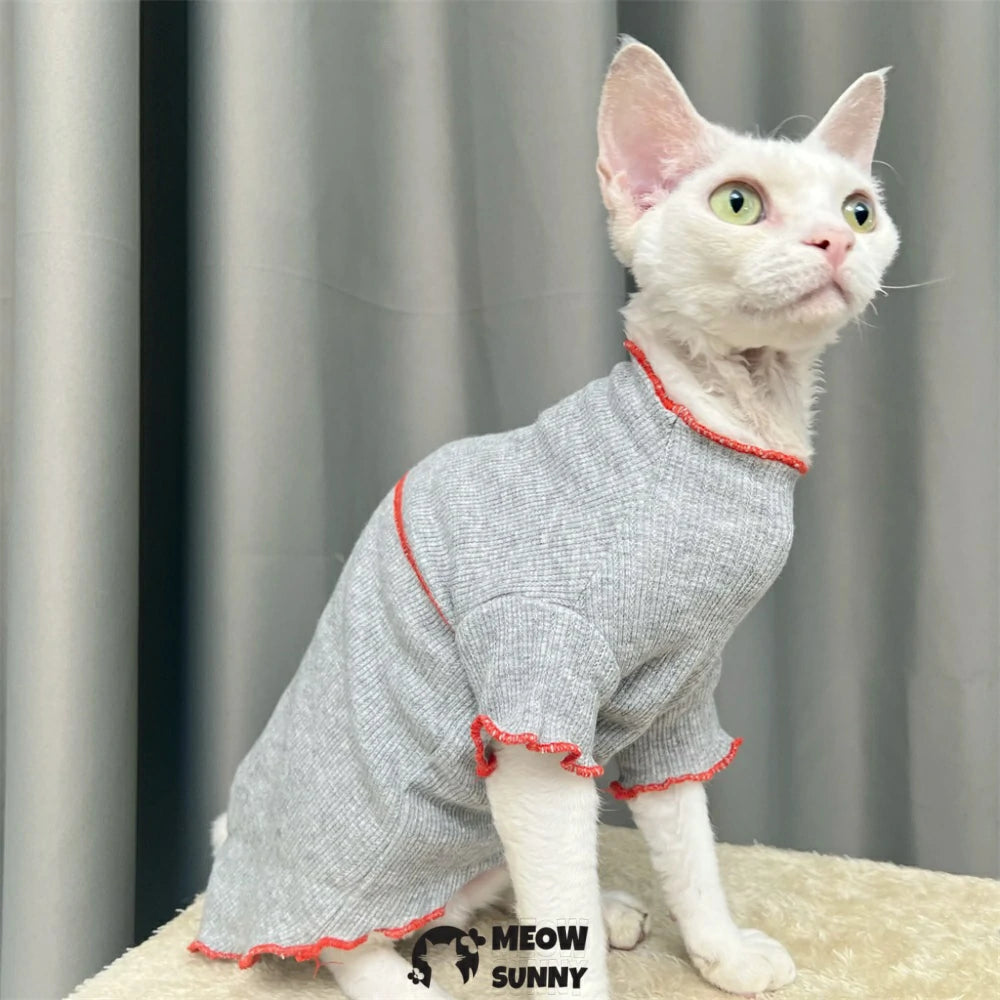 Sphynx hairless cat clothes high elastic cotton stretch bottoming shirt