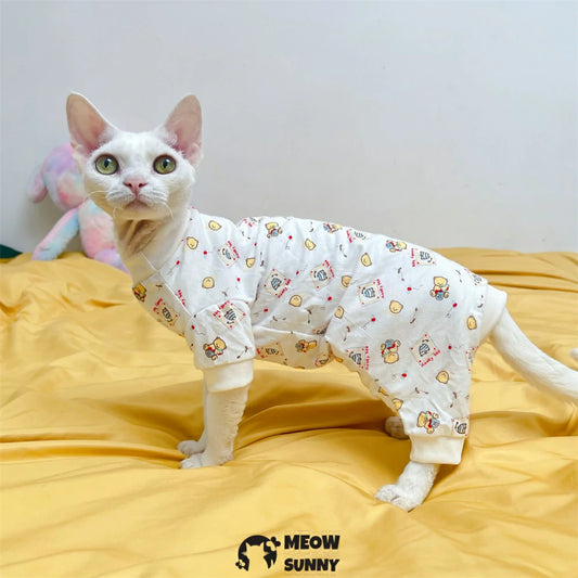 Sphynx hairless cat clothes pure cotton stretch home clothes