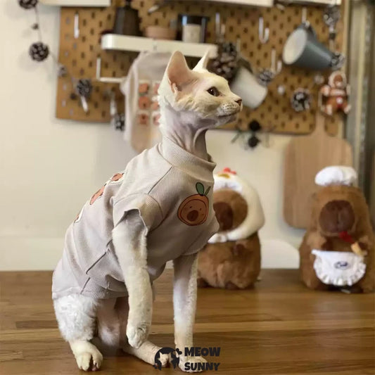 Spring and summer cat clothes pure cotton T-shirt Capybara bottoming shirt