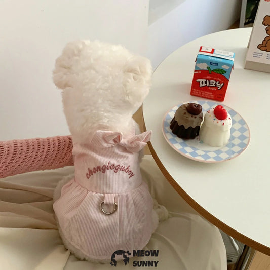 Spring and summer dog clothes can be pulled thin princess style pet skirt