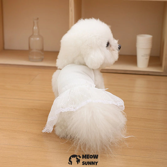Spring dog lace suspender skirt for Teddy Pomeranian Poodle Bichon