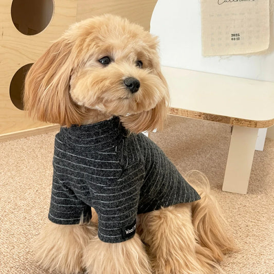 Striped dog clothes, warm base layer shirt for Maltese and Yorkshire Terrier puppies.