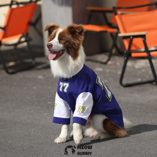 Stylish Blue Color Block Dog Shirt: Premium Polycotton Blend