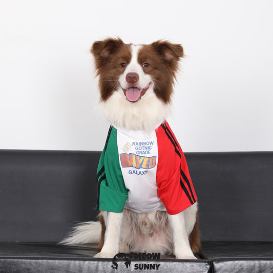 Stylish White Color Block Dog Shirt Premium Polycotton Blend