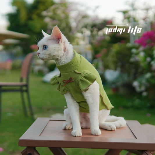Summer Pajamas Stretchy Cotton Shirts for Hairless Cats,Easy On/Off