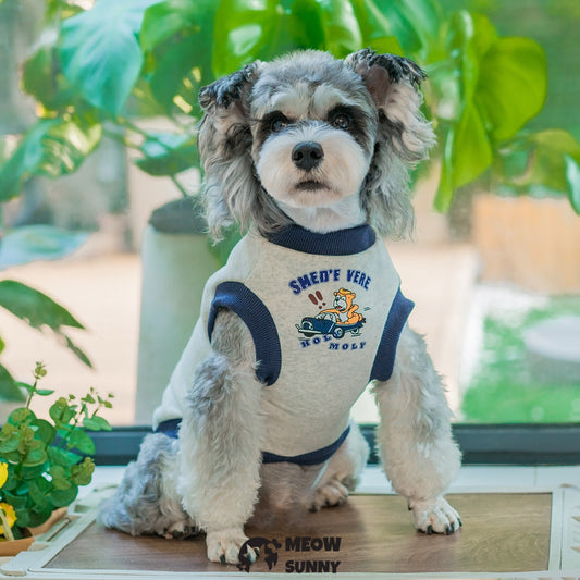 Summer Thin Breathable Cartoon Pattern Puppy Retro Vest
