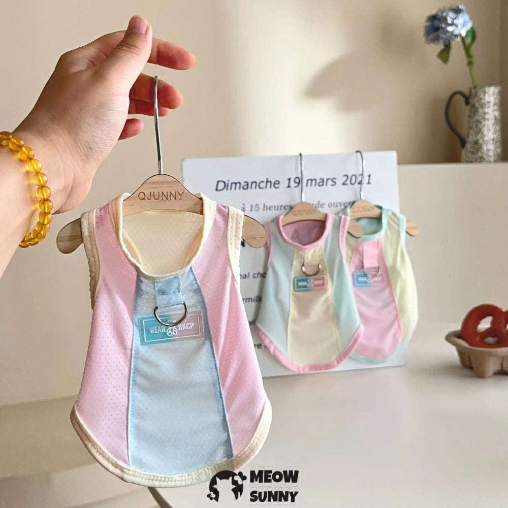 Summer thin breathable pet dog clothes Thai ice silk vest