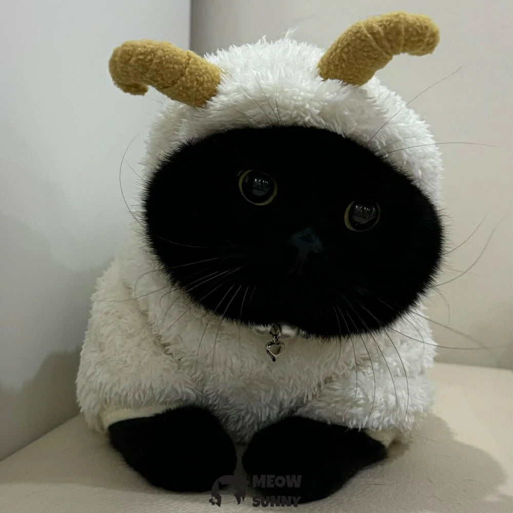 The little lamb's clothes are thick and warm.