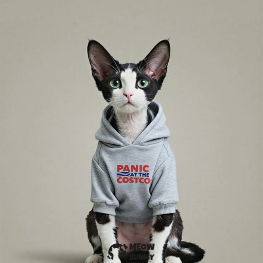 Thickened, soft, and creative letter-print hooded sweatshirt for hairless cats (for warmth).
