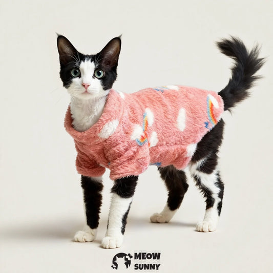Thickened double-sided fleece, hairless cat cute and warm winter coat.