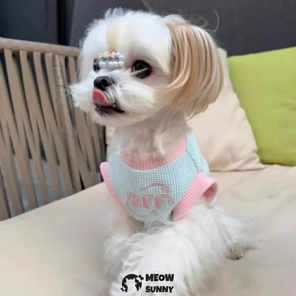 Thin pet dog clothes, vest for small dogs to prevent shedding.