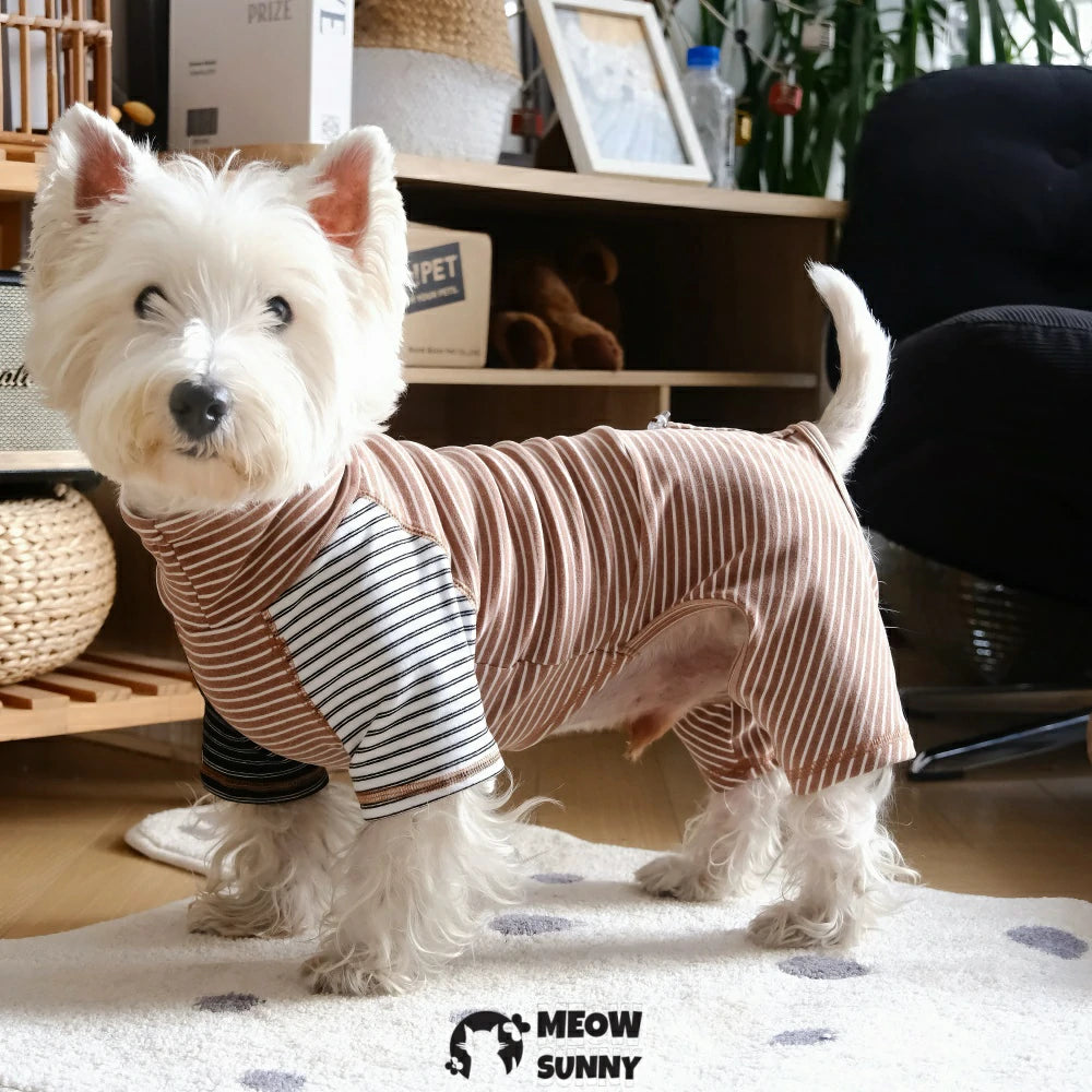 Thin striped base layer sweatshirt for dogs