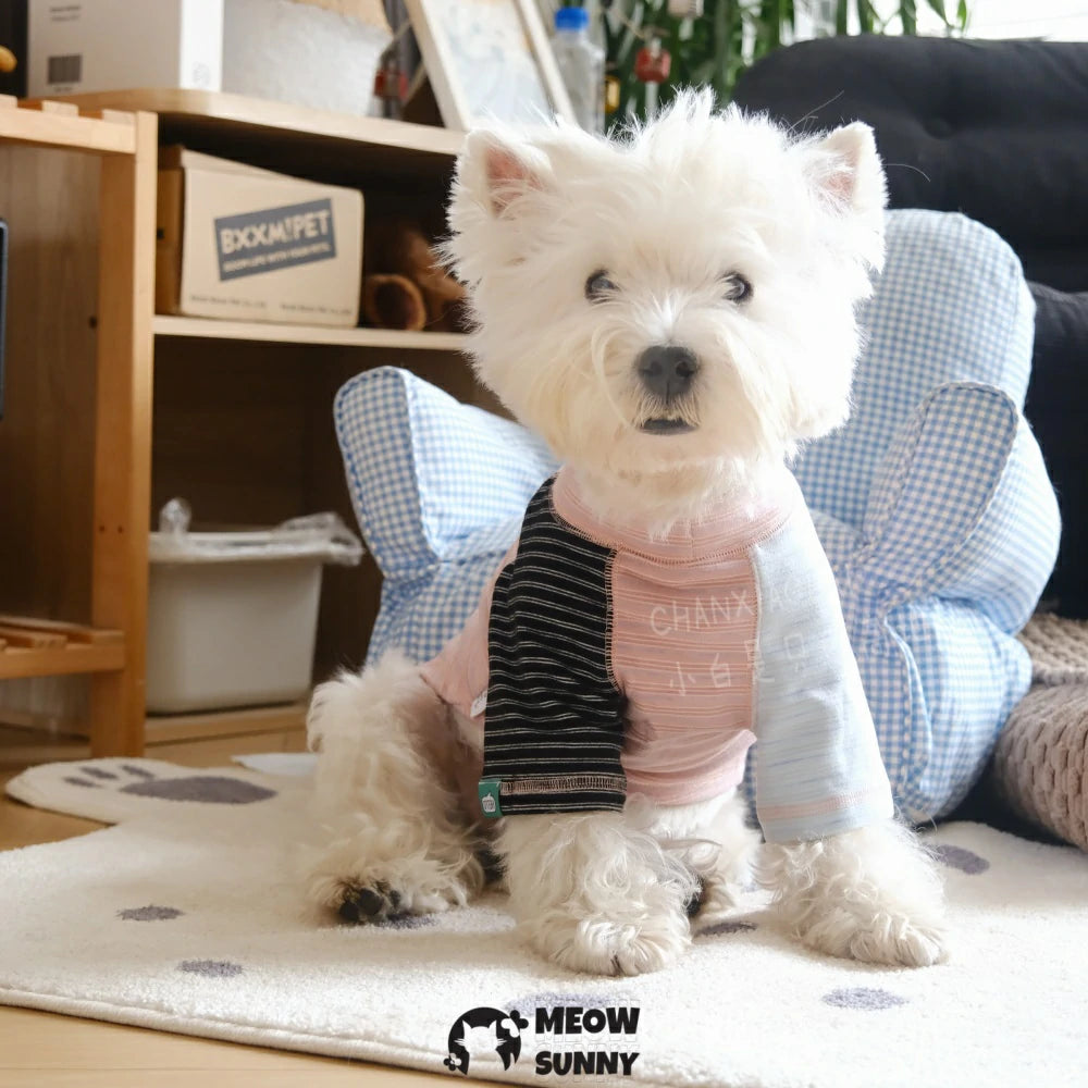 Thin striped base layer sweatshirt for dogs