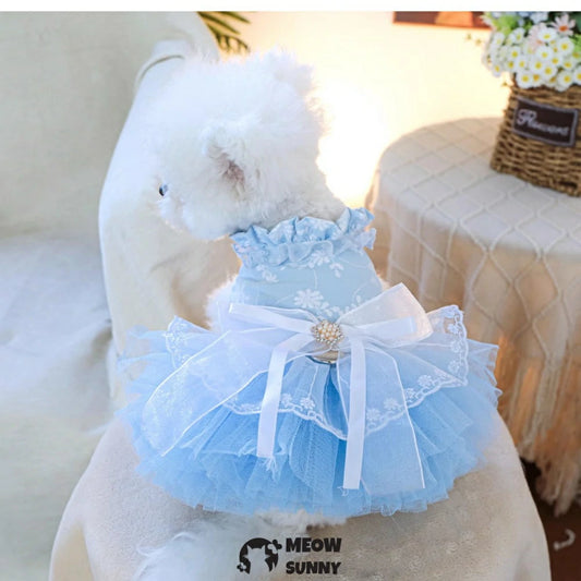 Waltz dress pet clothes princess dress dog skirt teddy wedding dress