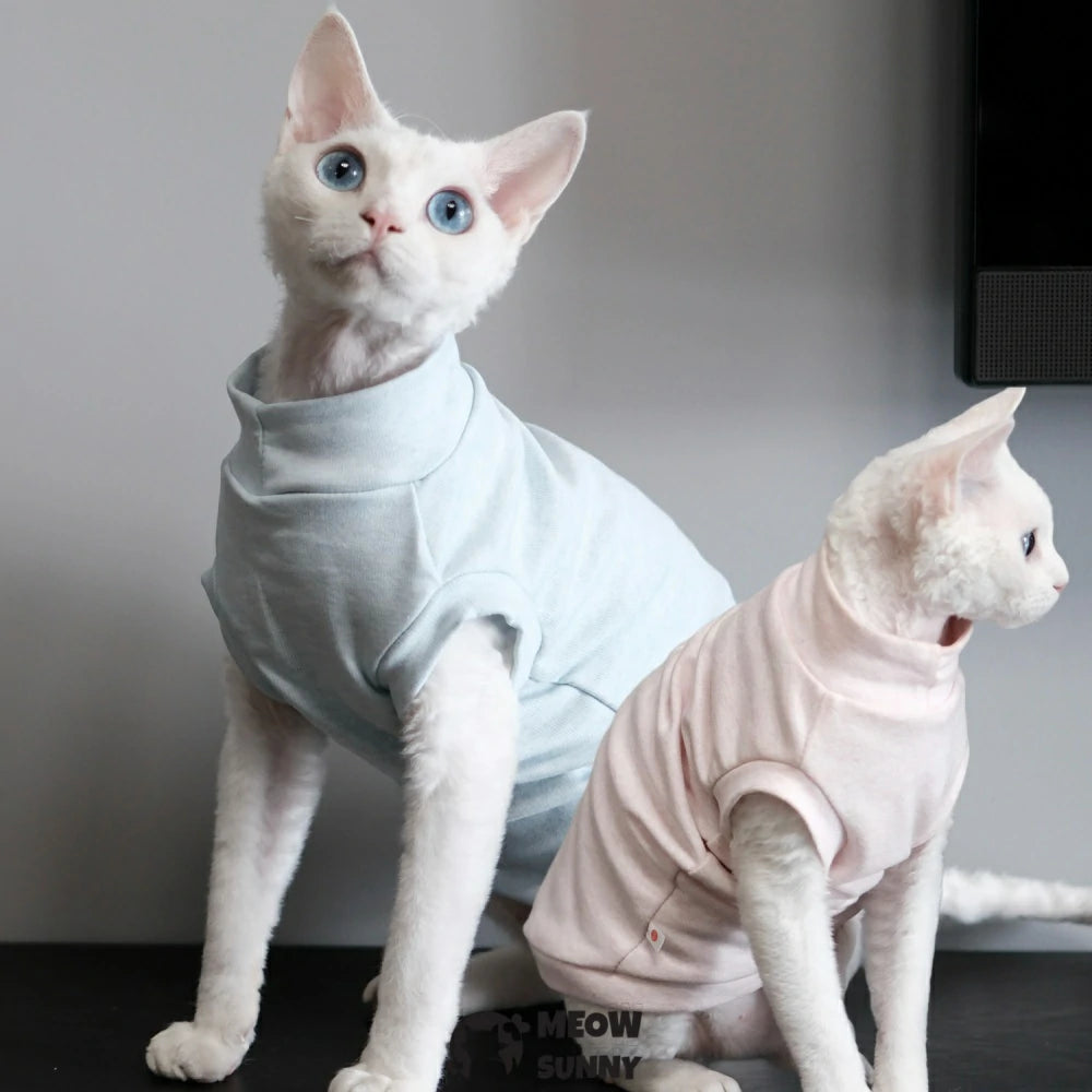 Warm, hypoallergenic, hairless cat-themed clothing, plain-colored vest, sleeveless top