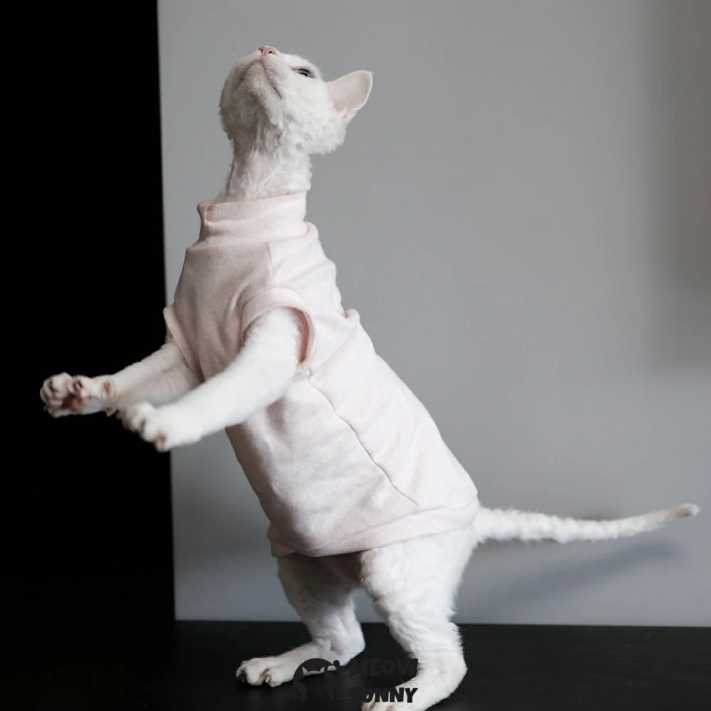 Warm, hypoallergenic, hairless cat-themed clothing, plain-colored vest, sleeveless top
