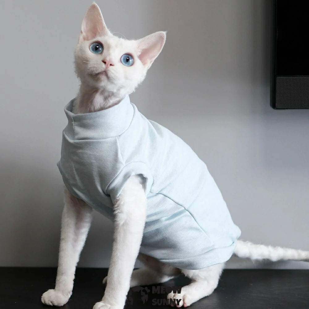 Warm, hypoallergenic, hairless cat-themed clothing, plain-colored vest, sleeveless top