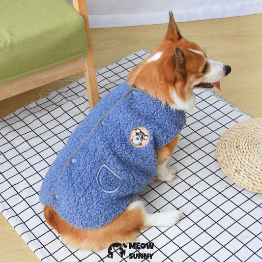 Warm winter dog clothes flocking vest