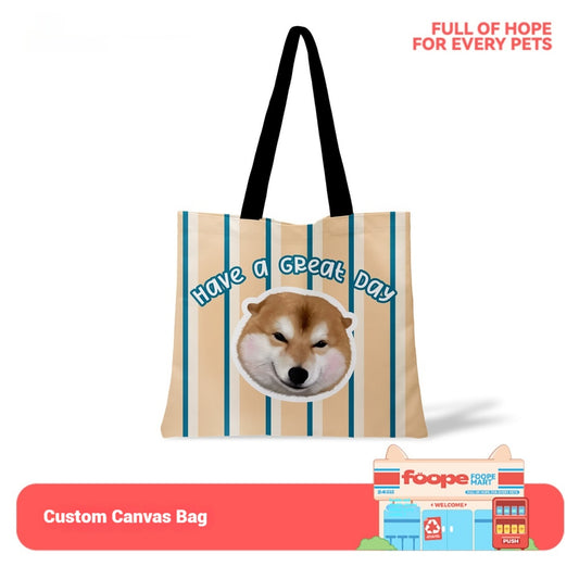 Personalized Canvas Pet Tote Bag for Dog &amp; Cat Owners