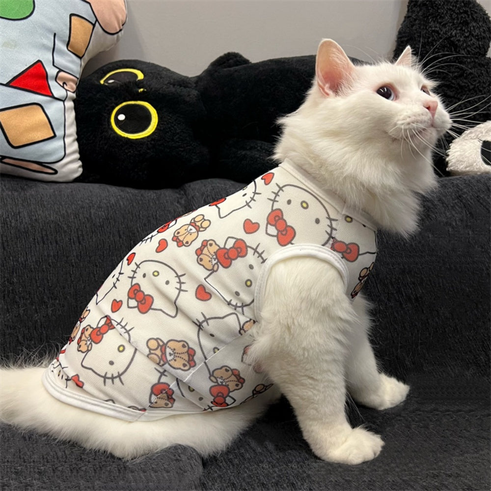 cat clothes thin breathable vest summer breathable