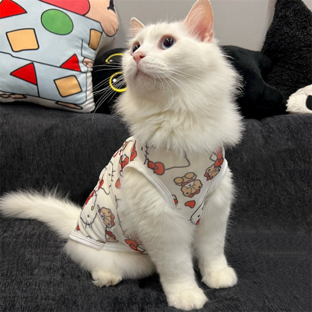 cat clothes thin breathable vest summer breathable