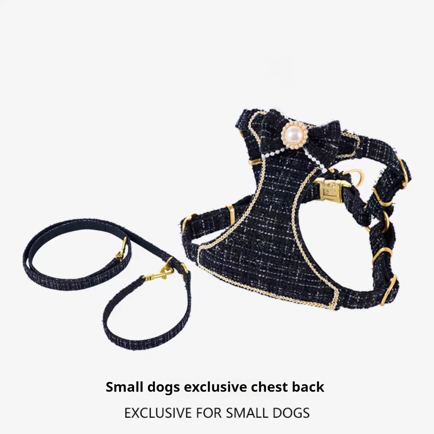 Best Pet Supplies Voyager Step-in Air Dog & Cat Harness, Black with Gold Trim, Small
