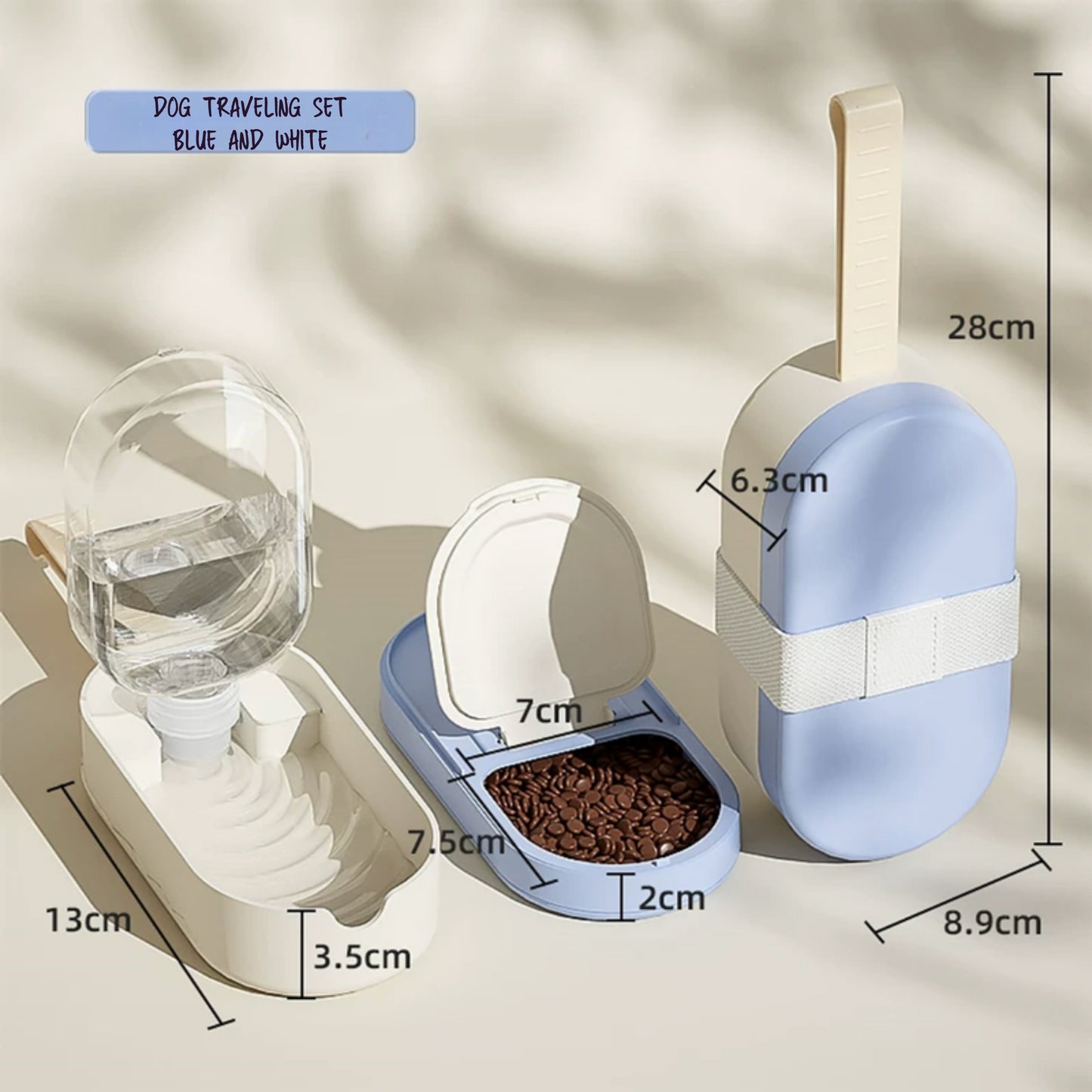 Pet Bowl 2-in-1 Water Bottle Food Container