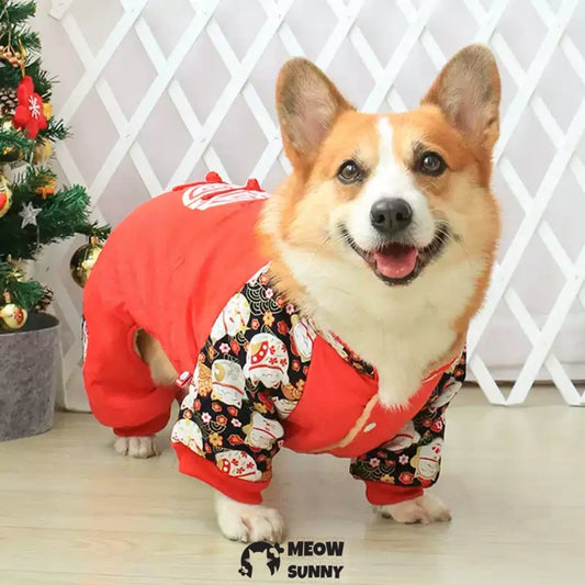 pet dog clothes Christmas and New Year winter thickened clothes