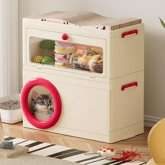 Multifunctional cat scratching board and cat bed snack cabinet