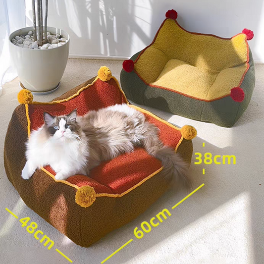 Luxurious Orthopedic Bolster Dog&Cat Sofa Bed with Removable Cover