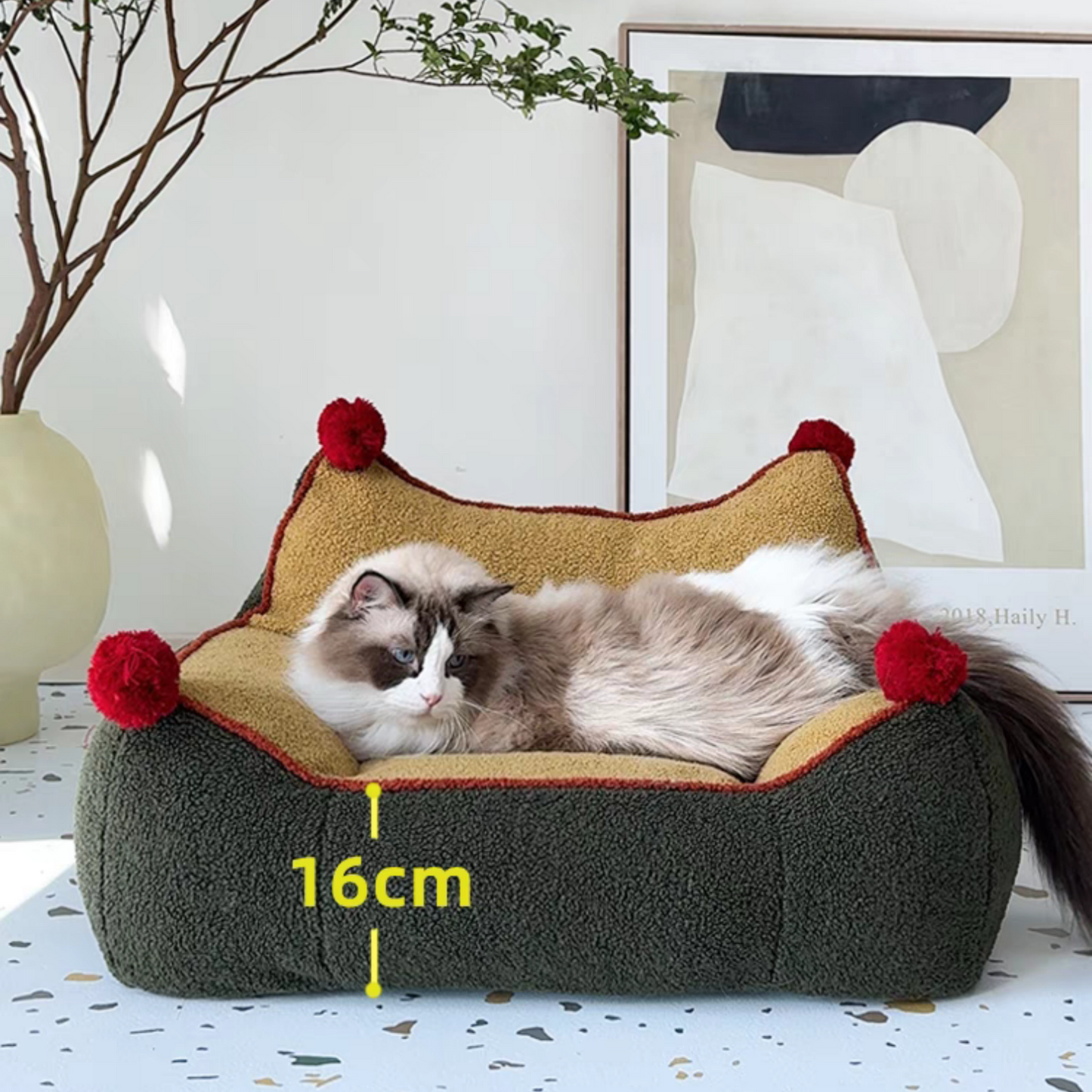 Luxurious Orthopedic Bolster Dog&Cat Sofa Bed with Removable Cover