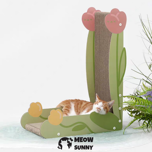 Flower Style Comfortable Cat Scratching Board Wall, Green, Regular