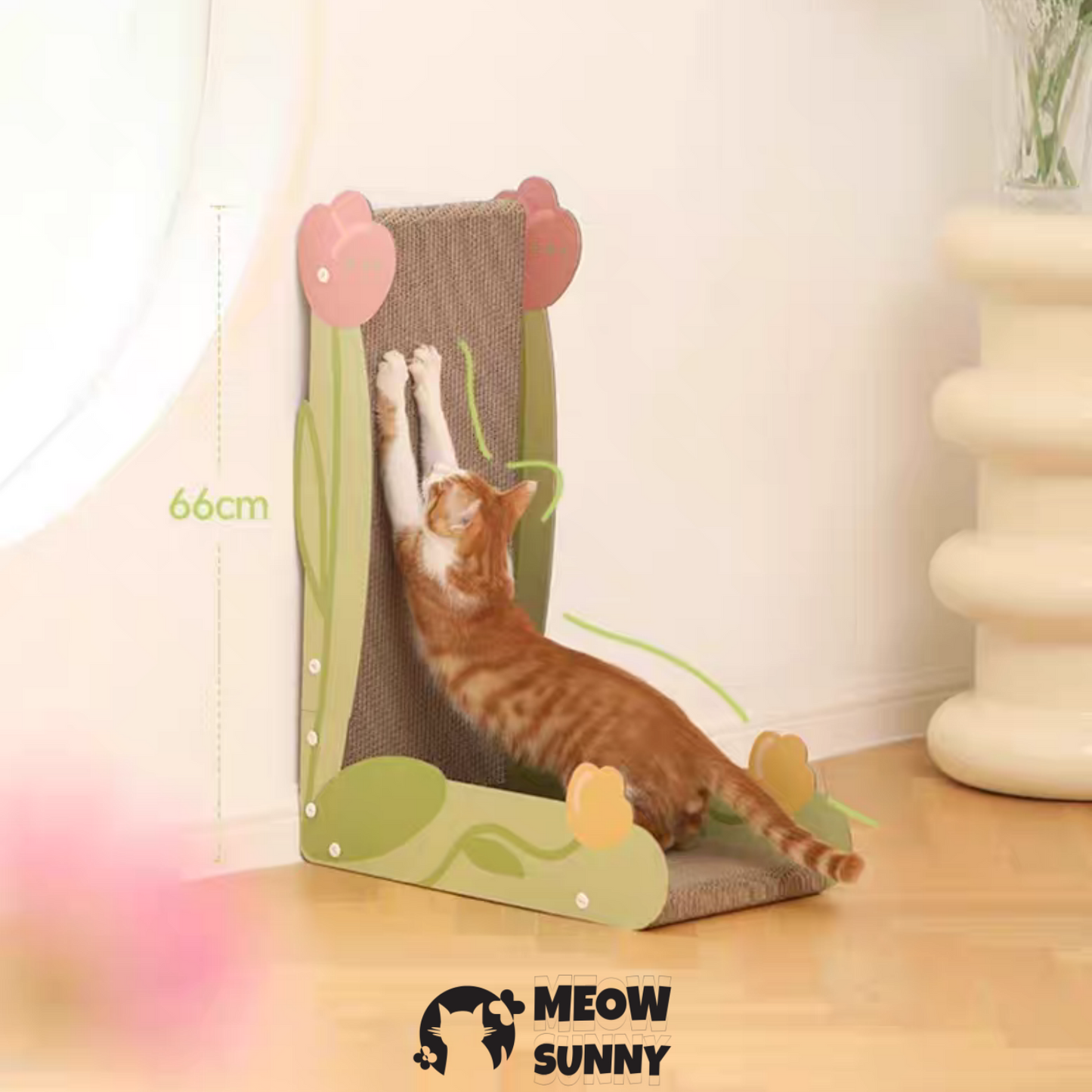 Flower Style Comfortable Cat Scratching Board Wall, Green, Regular