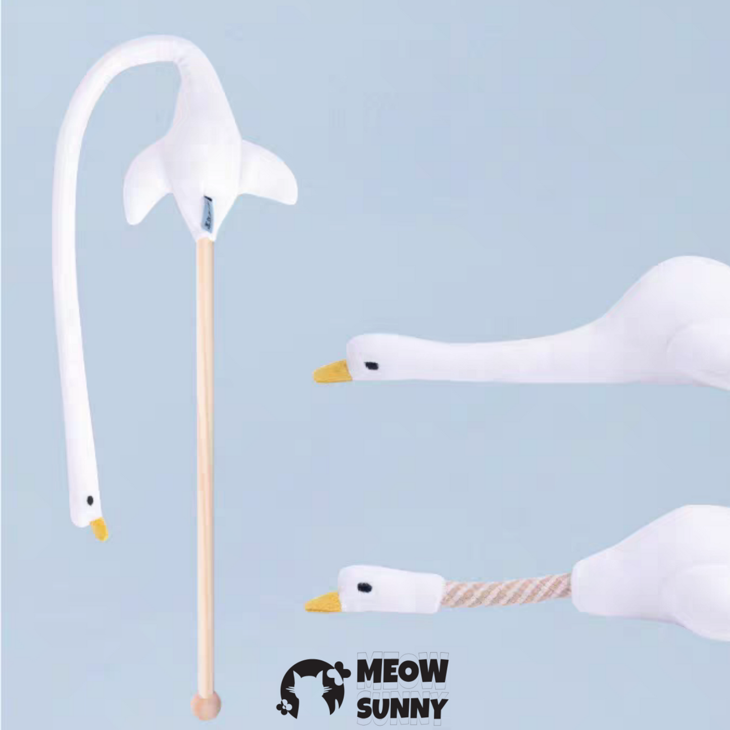 White Goose Worm Magic Wand Cat Teaser Toy