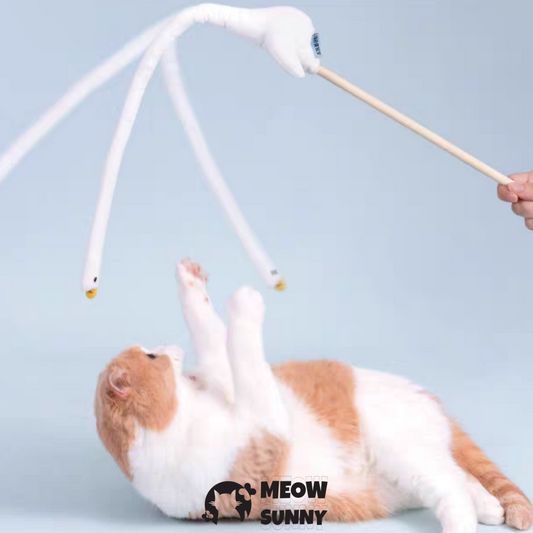 White Goose Worm Magic Wand Cat Teaser Toy