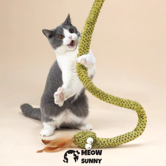 Green Dancing Hunting Snake Cat Teaser Toys