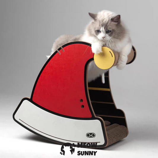 Christmas Hat Slanted Paper Box Cat Scratching Board