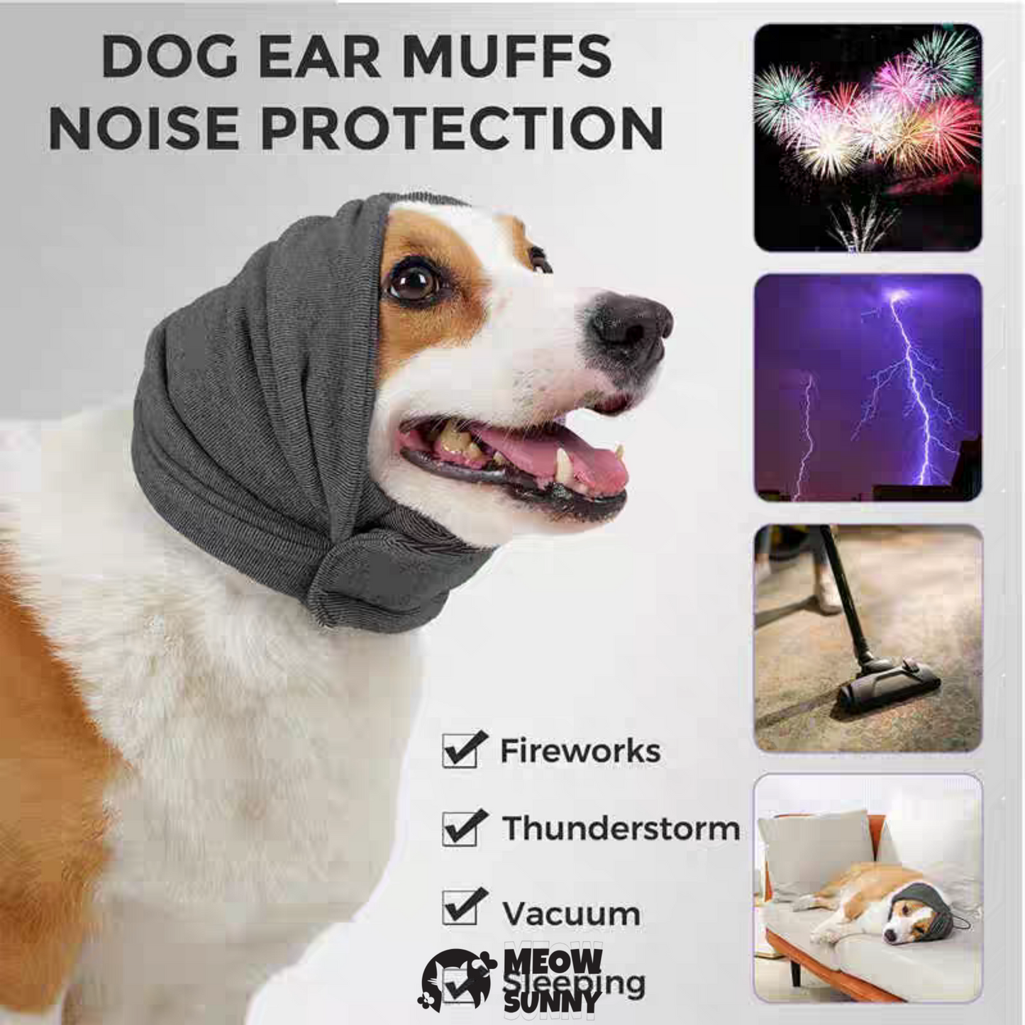 Pet dog Soothing Headgear Neck Scarf to Prevent Thunder and Scare and Soothe Emotions